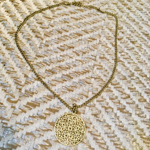 Lucky Brand Gold Woven Sun Circle Necklace - Picture 7 of 8